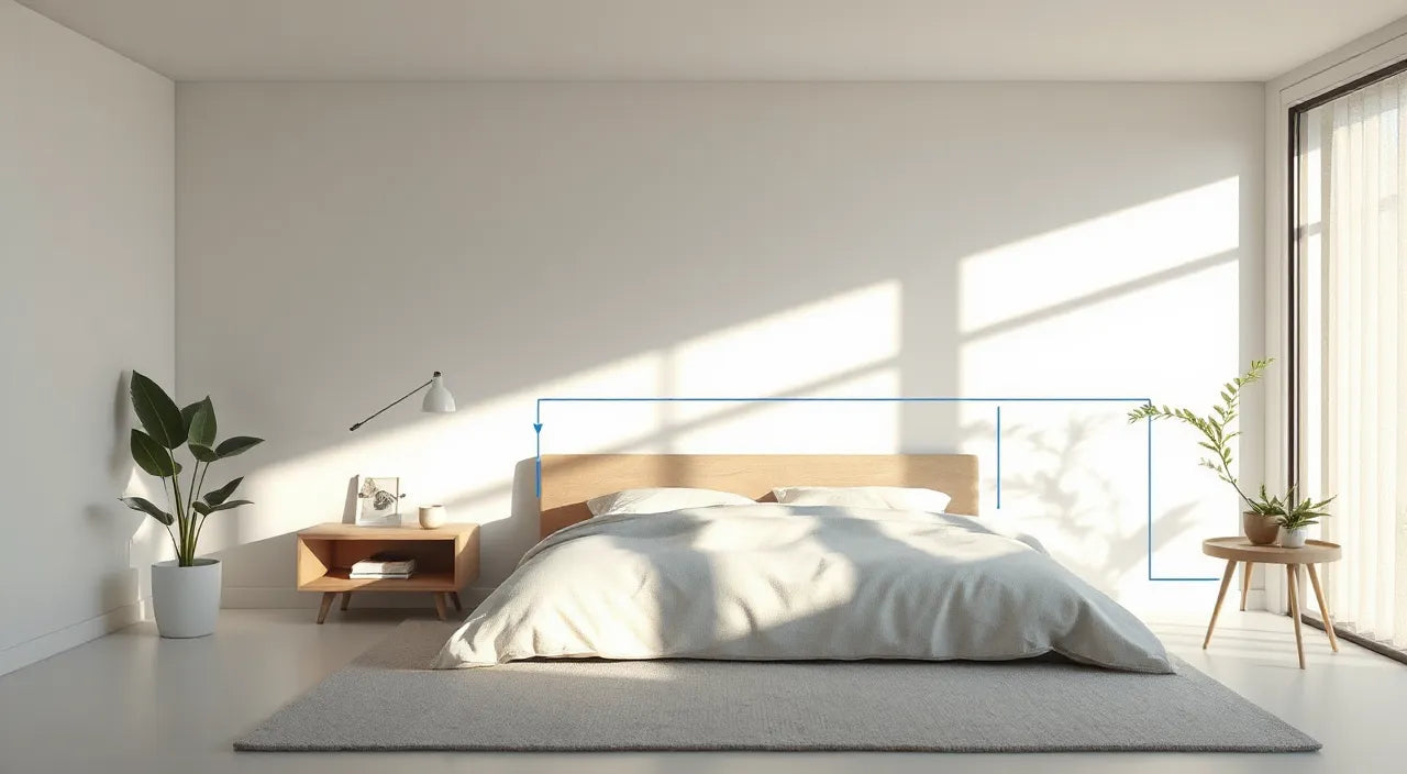 Bedroom layout diagram with safe cable routing zones