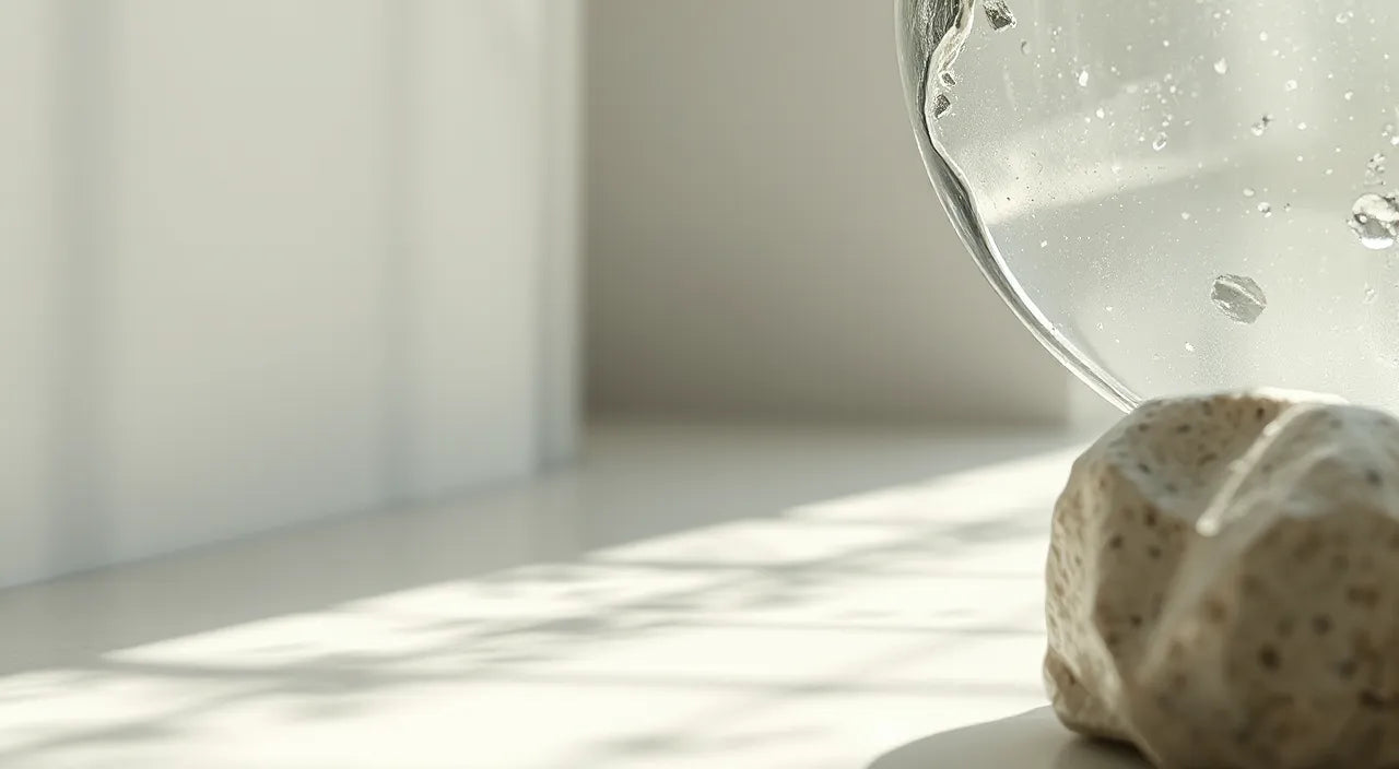 Clean glass reflections: soft light beams and clarity