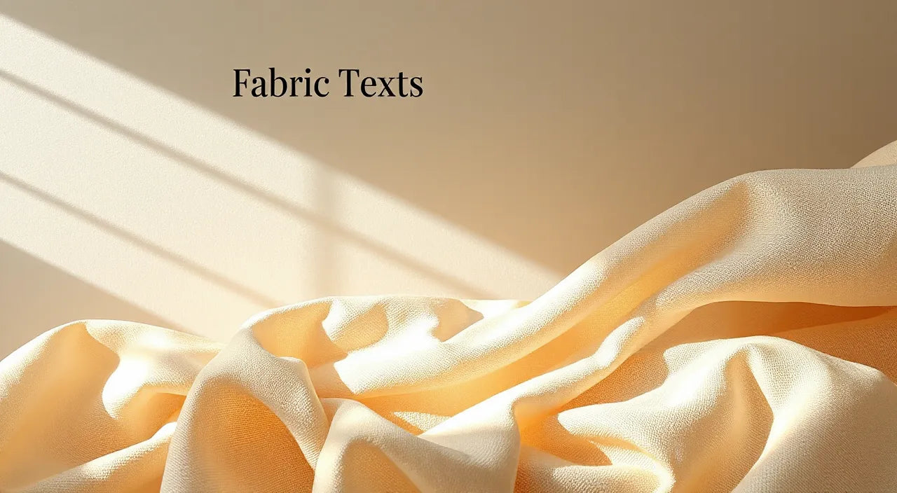 Color swatches, fabric textures, and soft light beams