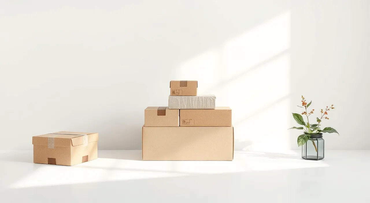 Stacked boxes, measured dimensions, and minimal void-fill