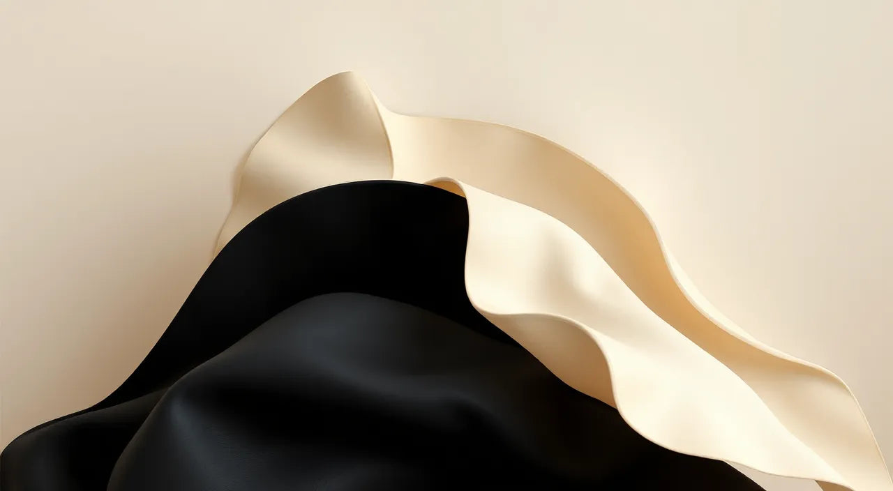 Color-match concept: black, cream, warm taupe swatches