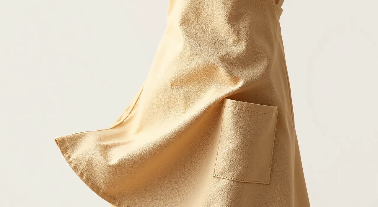 Visual guide to apron coverage, mobility, and pockets