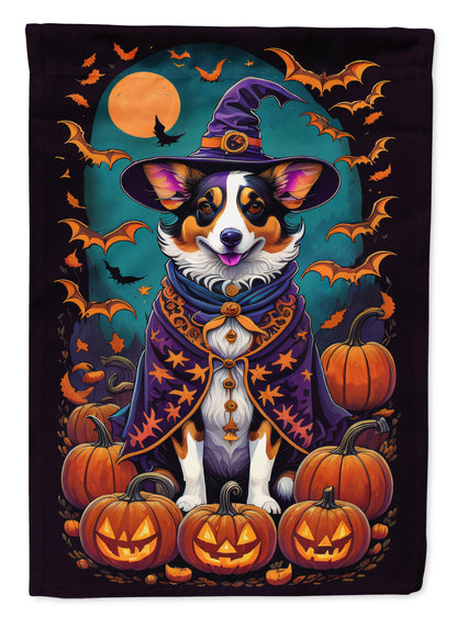 Corgi Witchy Halloween Garden Flag