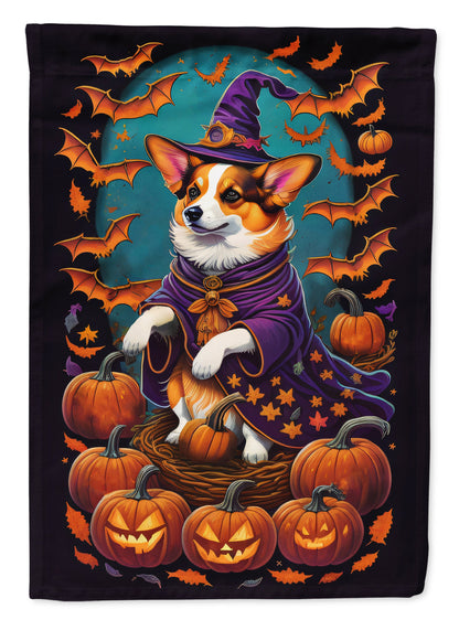 Corgi Witchy Halloween Garden Flag