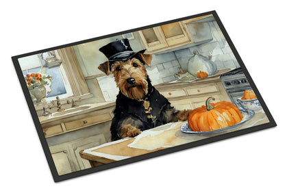 Airedale Terrier Fall Kitchen Pumpkins Doormat