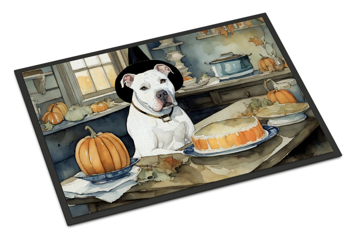 Pit Bull Terrier Fall Kitchen Pumpkins Doormat