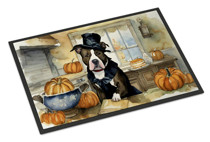 Pit Bull Terrier Fall Kitchen Pumpkins Doormat
