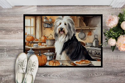 Bearded Collie Fall Kitchen Pumpkins Doormat