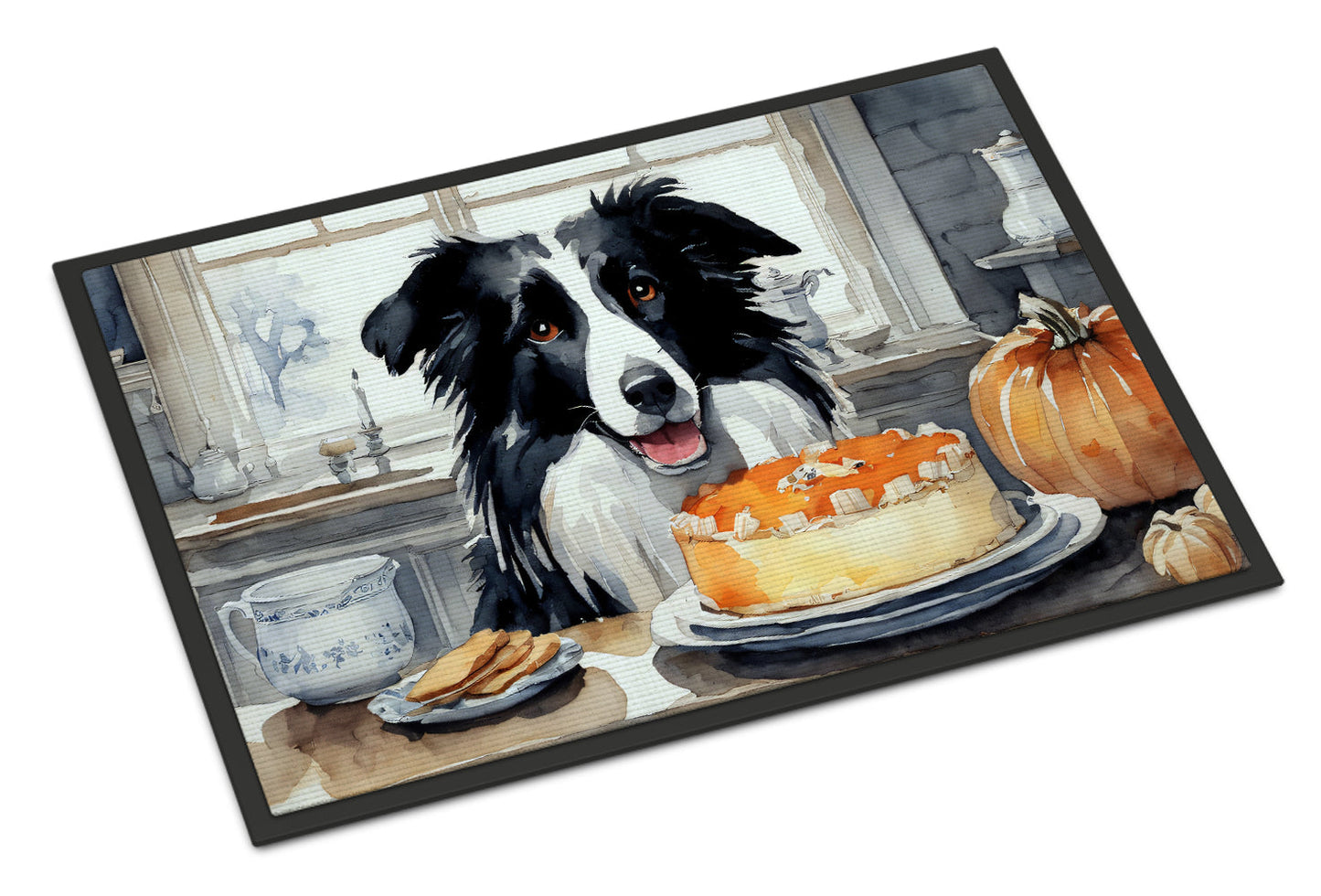 Border Collie Fall Kitchen Pumpkins Doormat