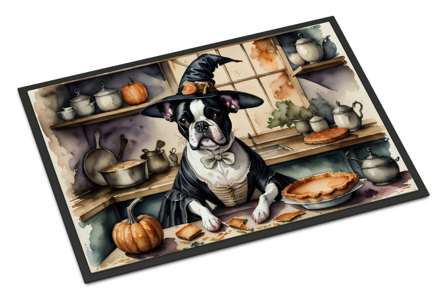 Boston Terrier Fall Kitchen Pumpkins Doormat