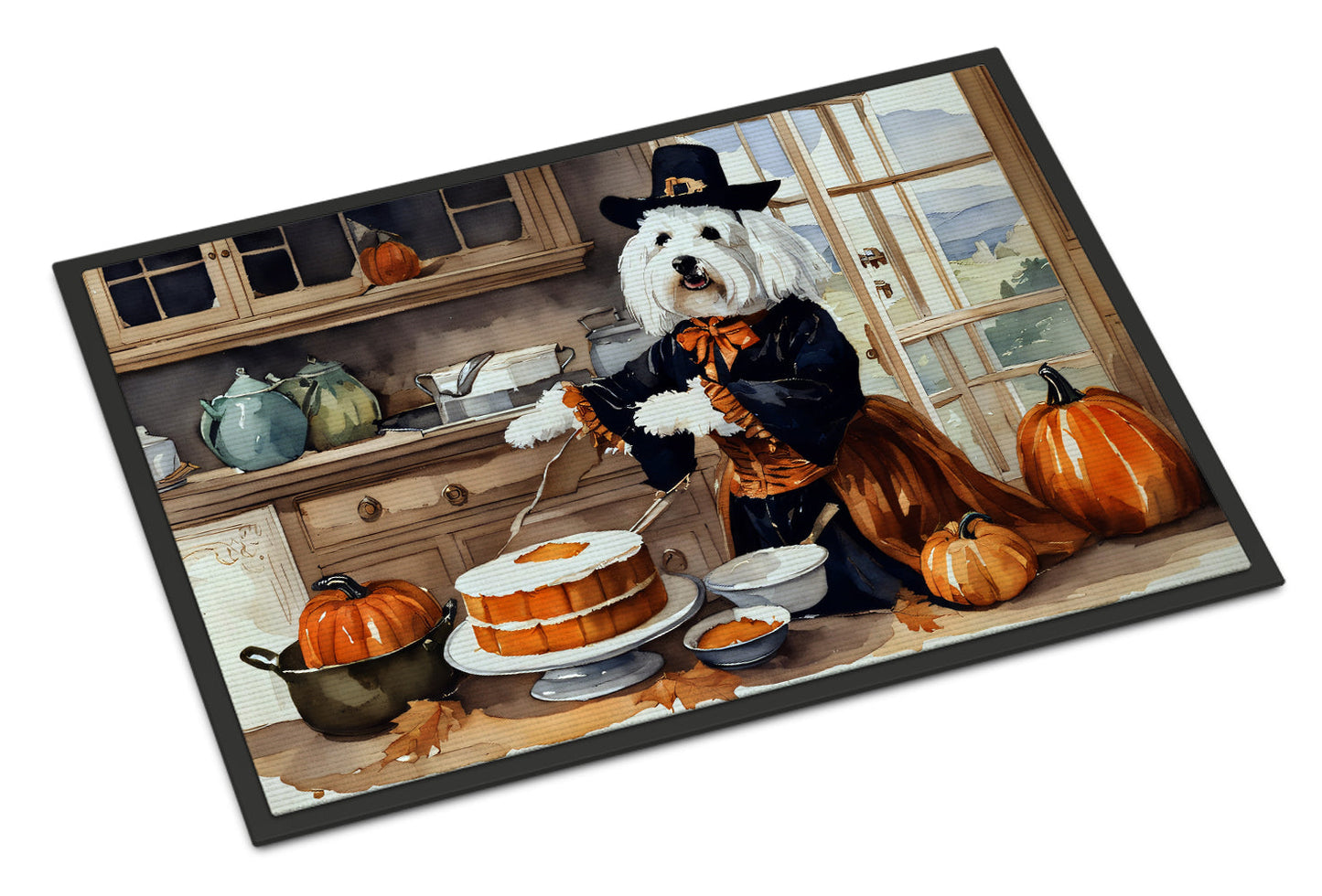 Coton De Tulear Fall Kitchen Pumpkins Doormat