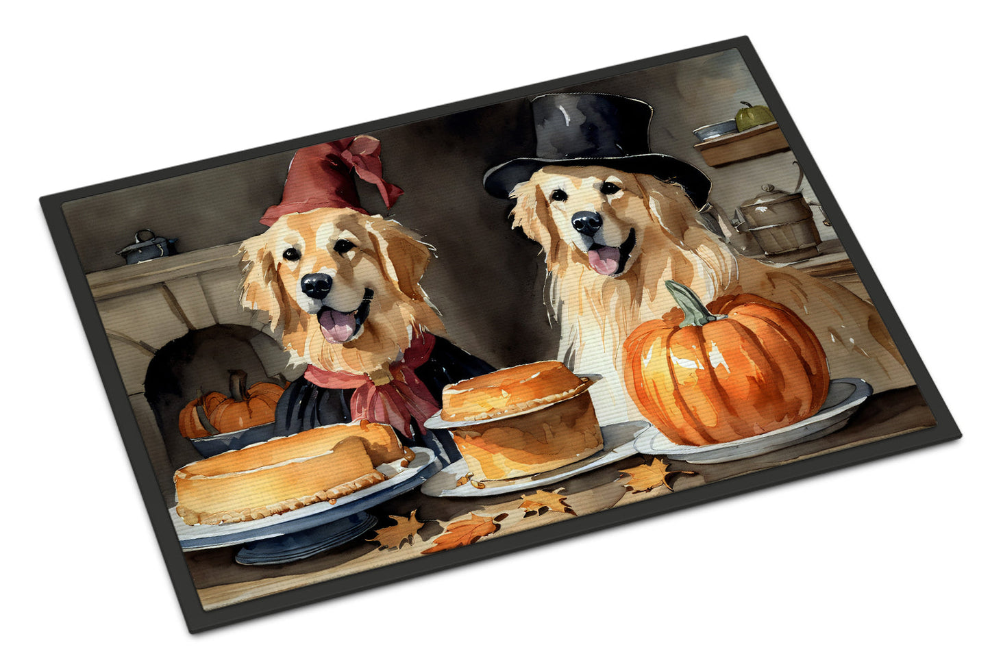 Golden Retriever Fall Kitchen Pumpkins Doormat
