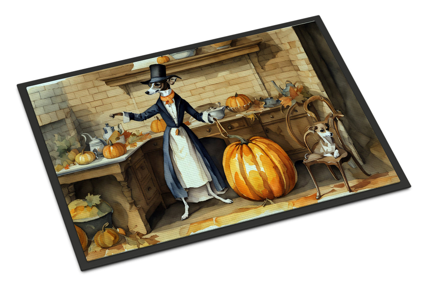 Italian Greyhound Fall Kitchen Pumpkins Doormat