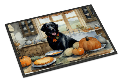 Black Lab Fall Kitchen Pumpkins Doormat