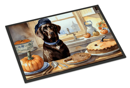 Chocolate Lab Fall Kitchen Pumpkins Doormat