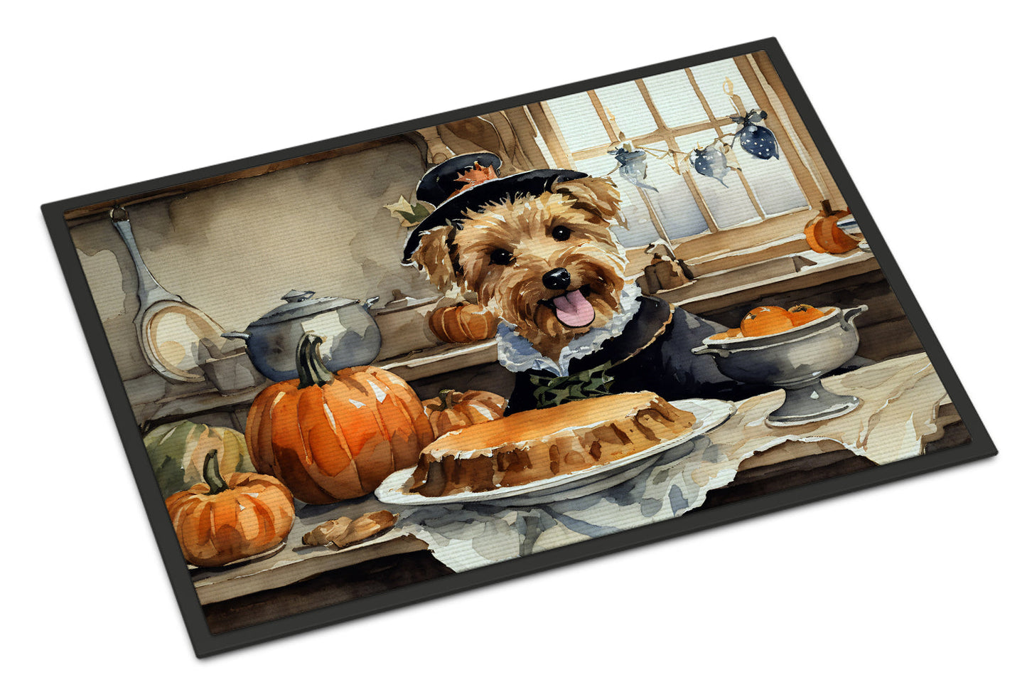 Lakeland Terrier Fall Kitchen Pumpkins Doormat