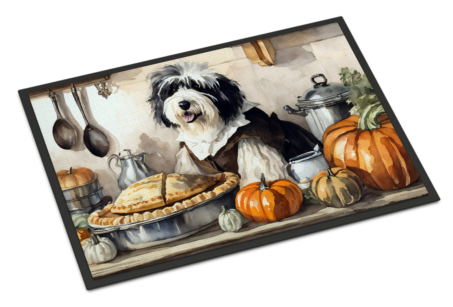 Old English Sheepdog Fall Kitchen Pumpkins Doormat