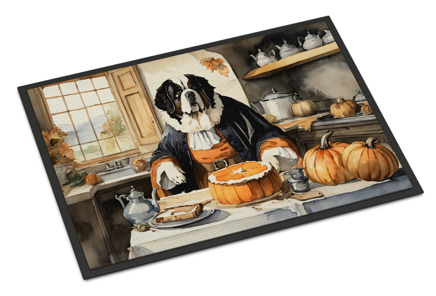 Saint Bernard Fall Kitchen Pumpkins Doormat