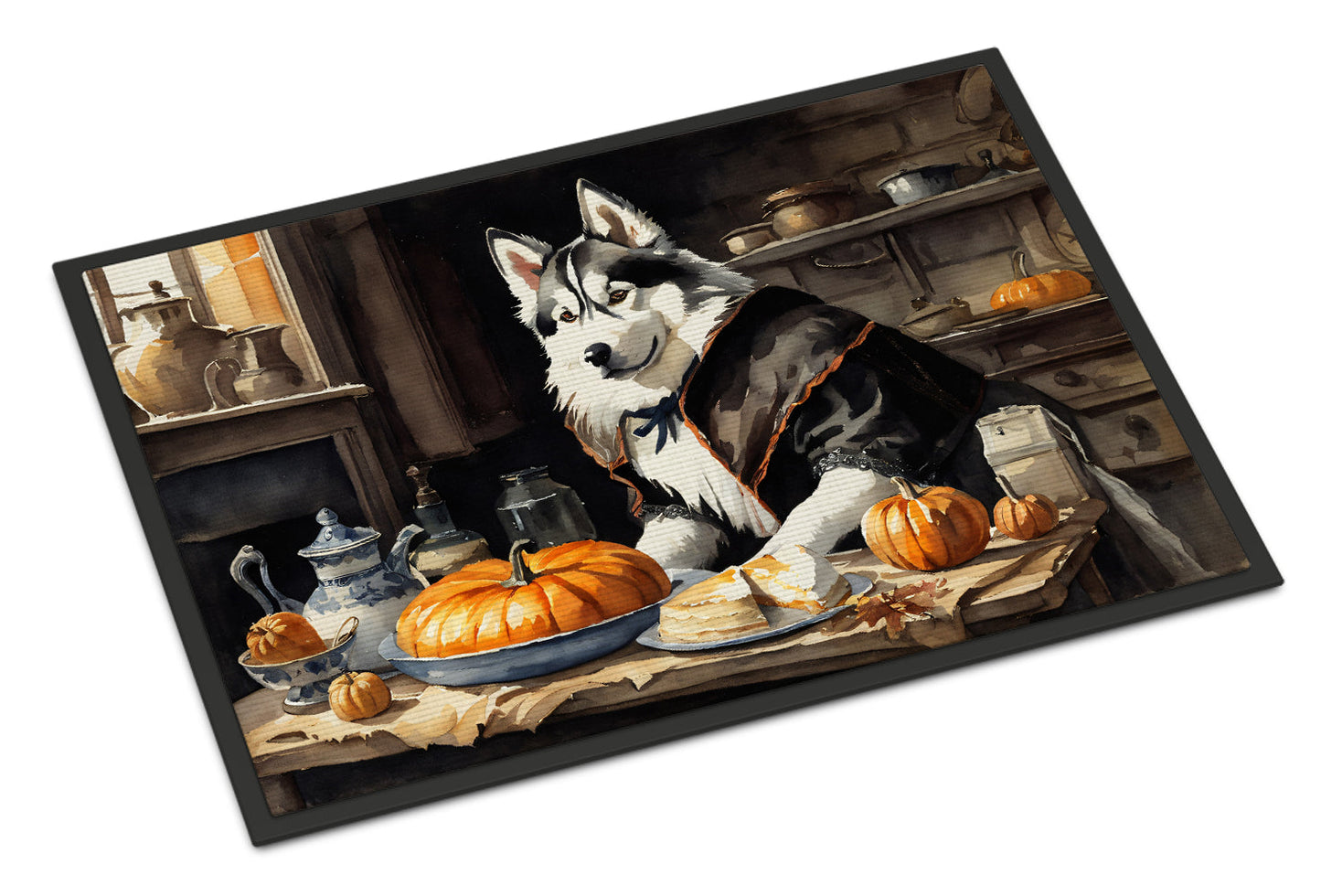Siberian Husky Fall Kitchen Pumpkins Doormat