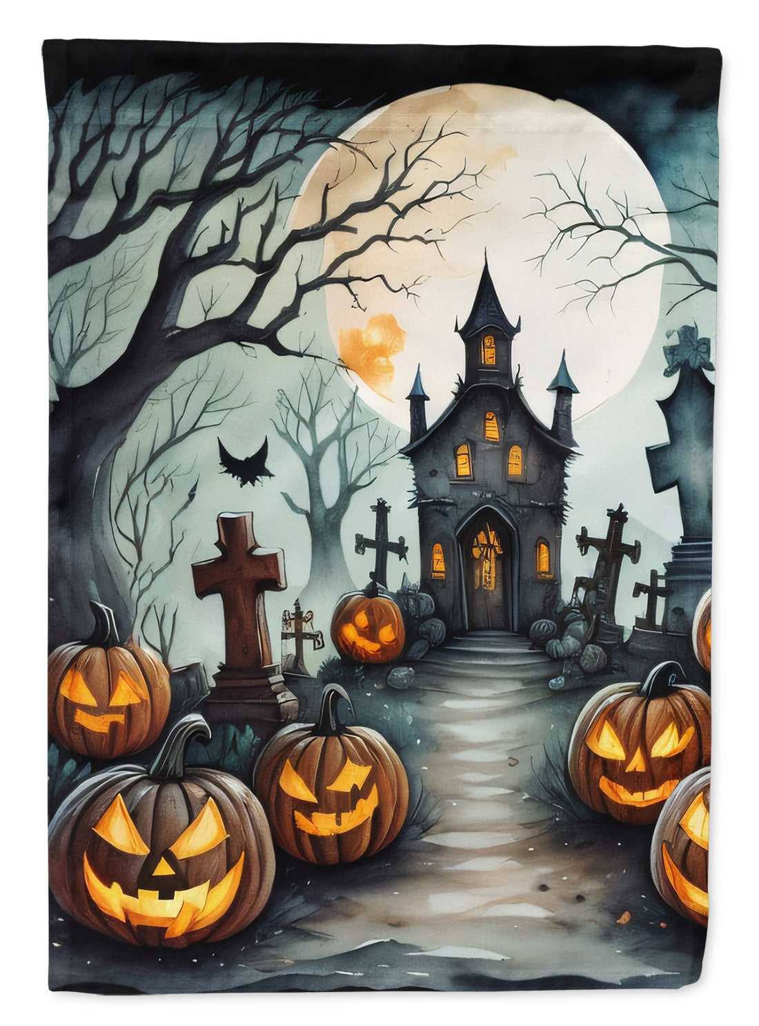 Graveyard Spooky Halloween Garden Flag
