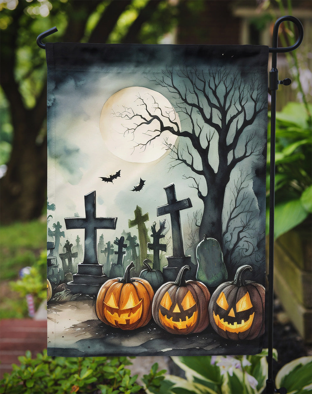 Graveyard Spooky Halloween Garden Flag
