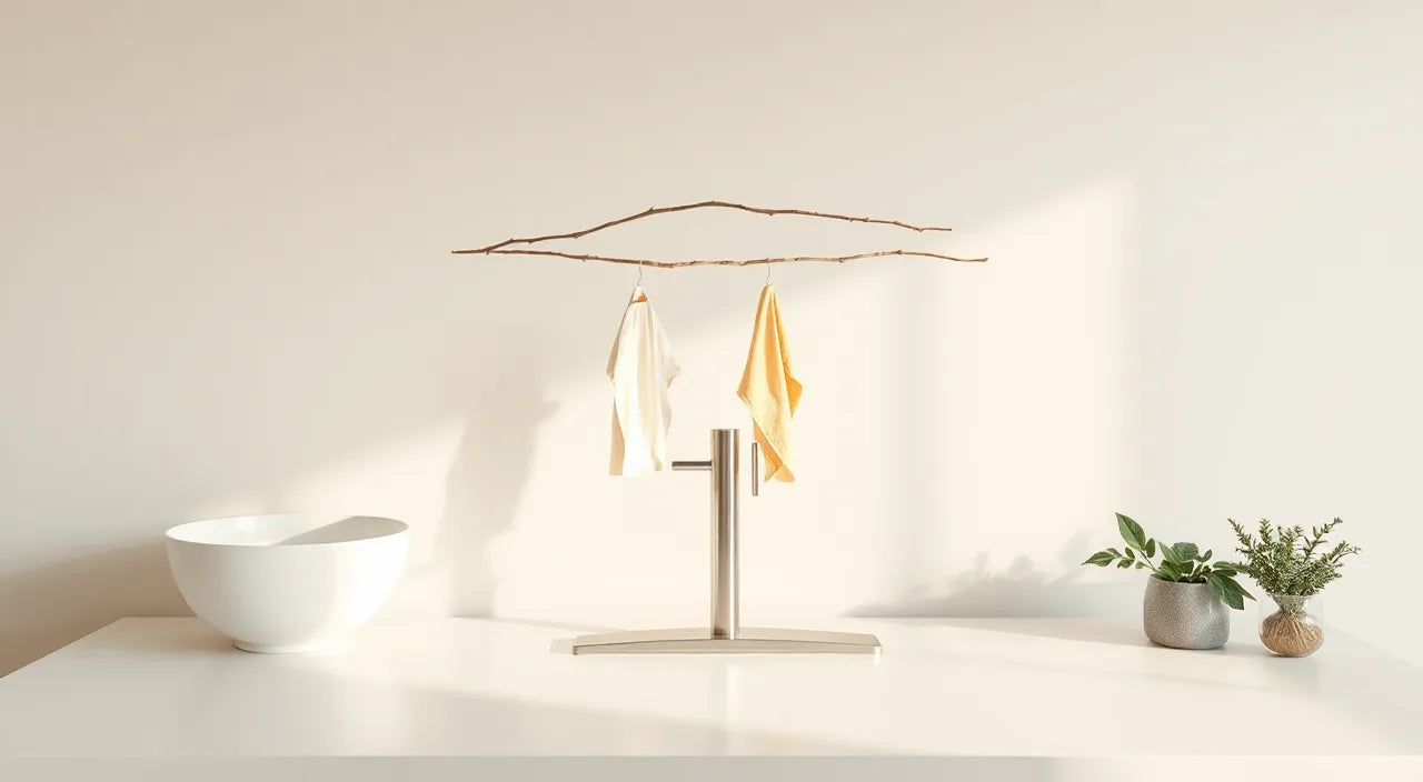 Kitchen workflow map: wash, hang, fold, rotate