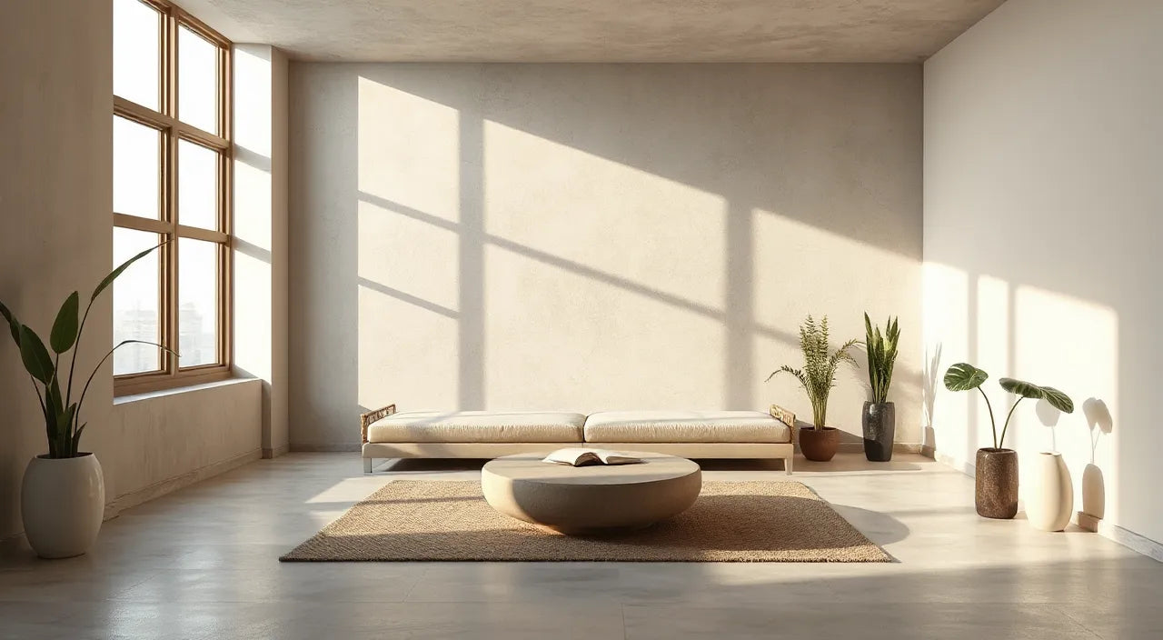 Room layout with planned viewing angles and soft glow