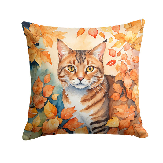Aegean Cat in Fall Leaves Throw Pillow - One Color / One Size - Home & Garden - Home Textile - Pillows