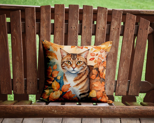 Aegean Cat in Fall Leaves Throw Pillow - One Color / One Size - Home & Garden - Home Textile - Pillows