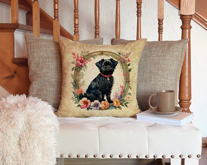 Affenpinscher and Flowers Throw Pillow - One Color / One Size - Home & Garden - Home Textile - Pillows
