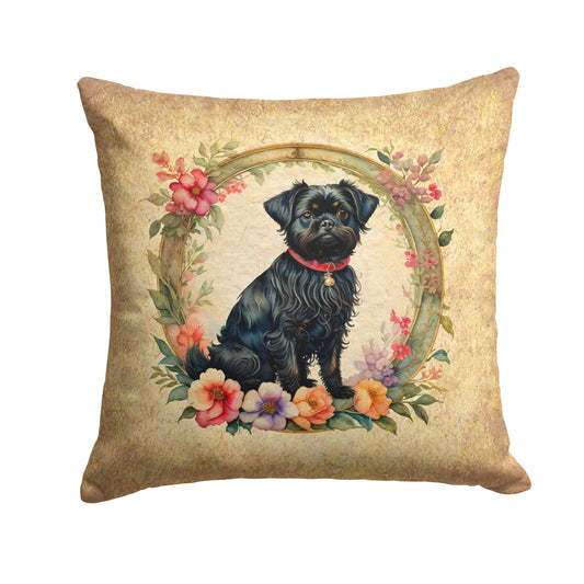 Affenpinscher and Flowers Throw Pillow - One Color / One Size - Home & Garden - Home Textile - Pillows
