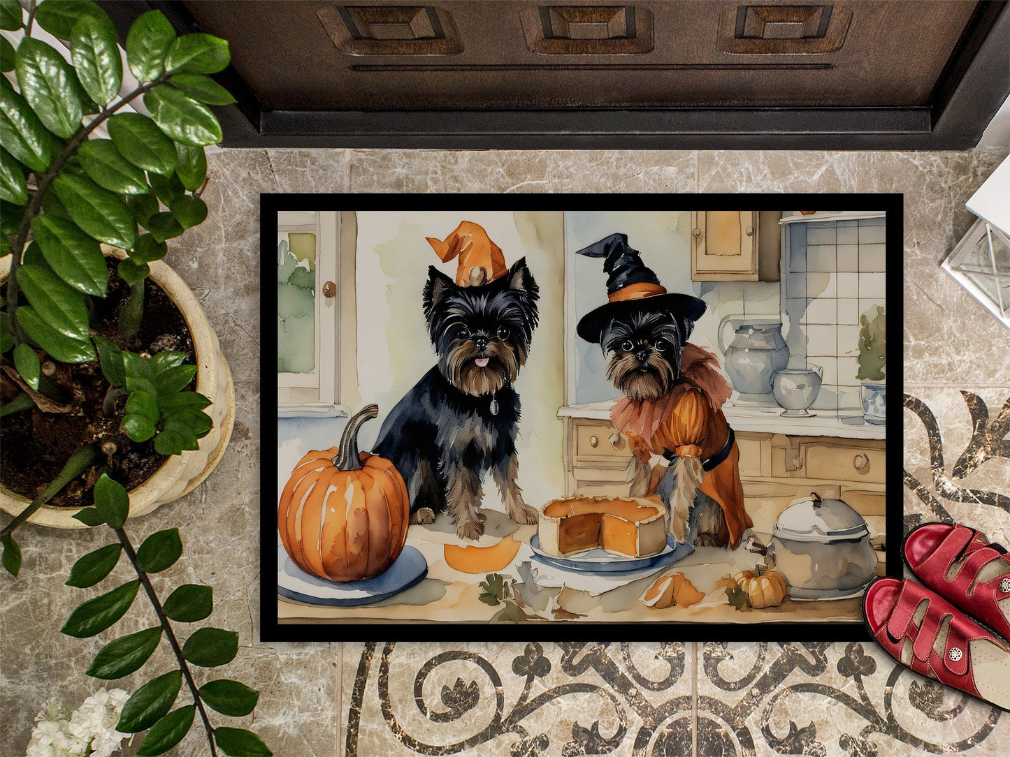 Affenpinscher Fall Kitchen Pumpkins Doormat - One Color / One Size - Home & Garden - Home Textile - Carpets & Rugs