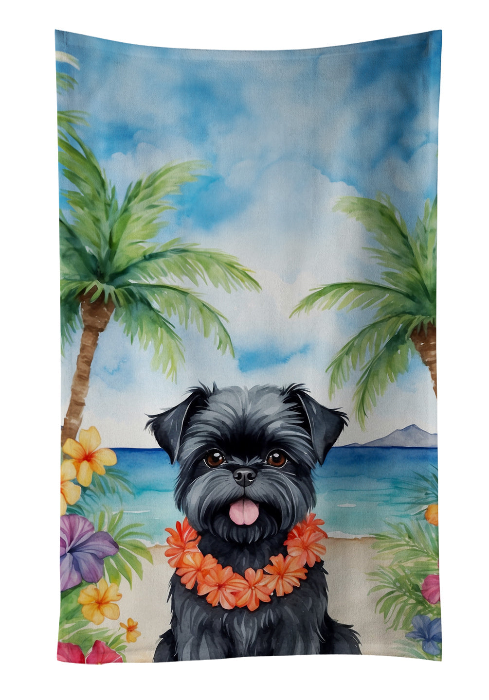 Affenpinscher Luau Kitchen Towel - One Color / One Size - Home & Garden - Home Textile - Towels
