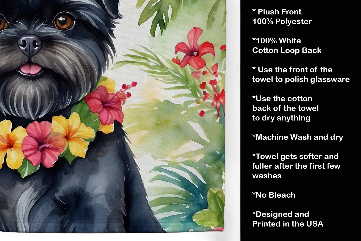 Affenpinscher Luau Kitchen Towel - One Color / One Size - Home & Garden - Home Textile - Towels