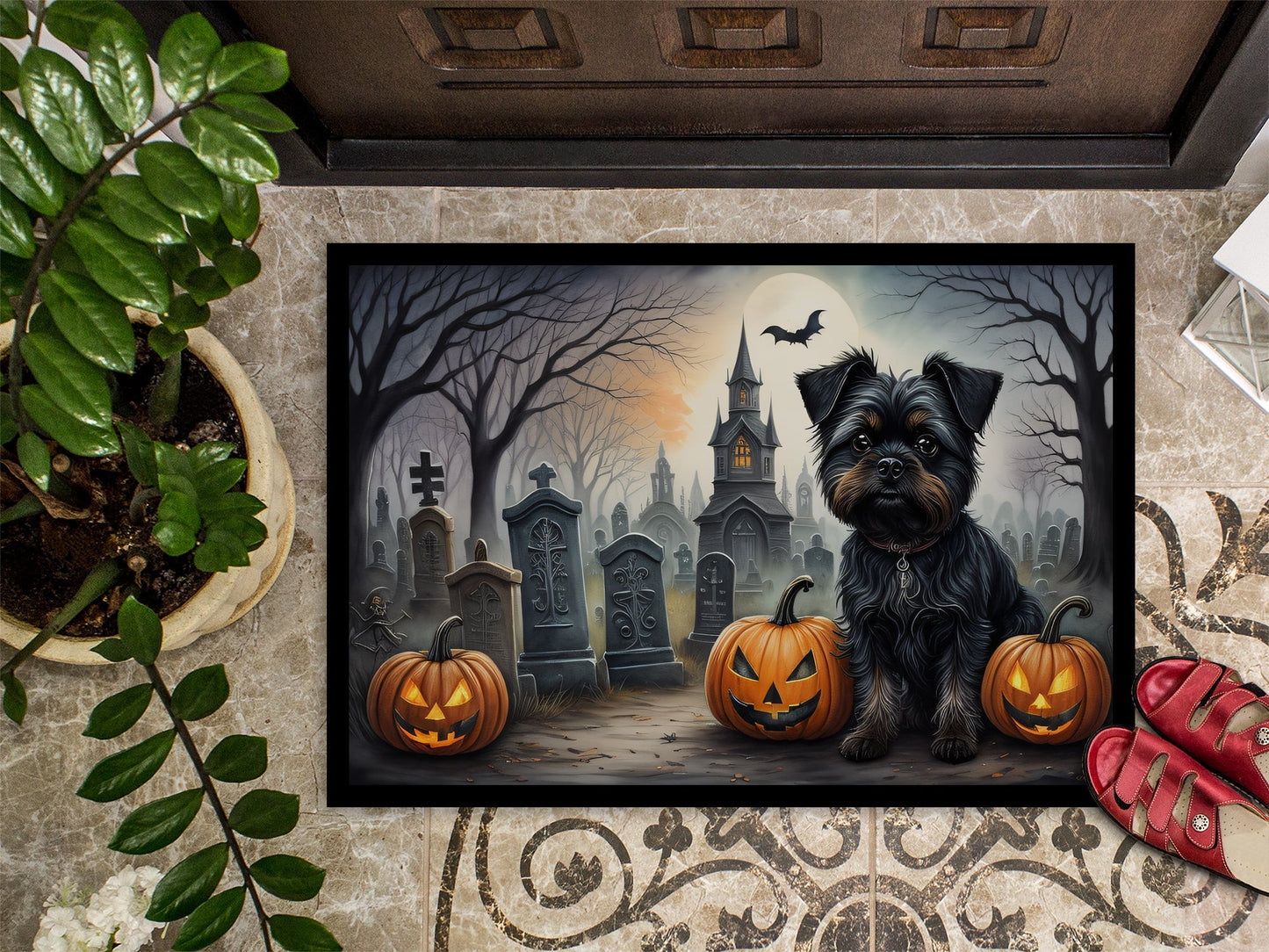 Affenpinscher Spooky Halloween Doormat - One Color / One Size - Home & Garden - Home Textile - Carpets & Rugs