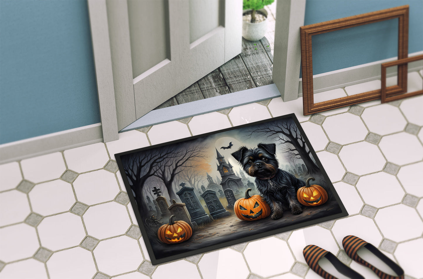 Affenpinscher Spooky Halloween Doormat - One Color / One Size - Home & Garden - Home Textile - Carpets & Rugs