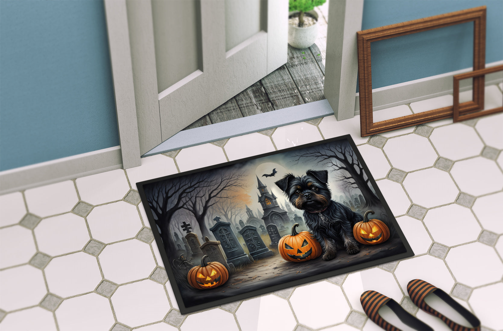 Affenpinscher Spooky Halloween Doormat - One Color / One Size - Home & Garden - Home Textile - Carpets & Rugs