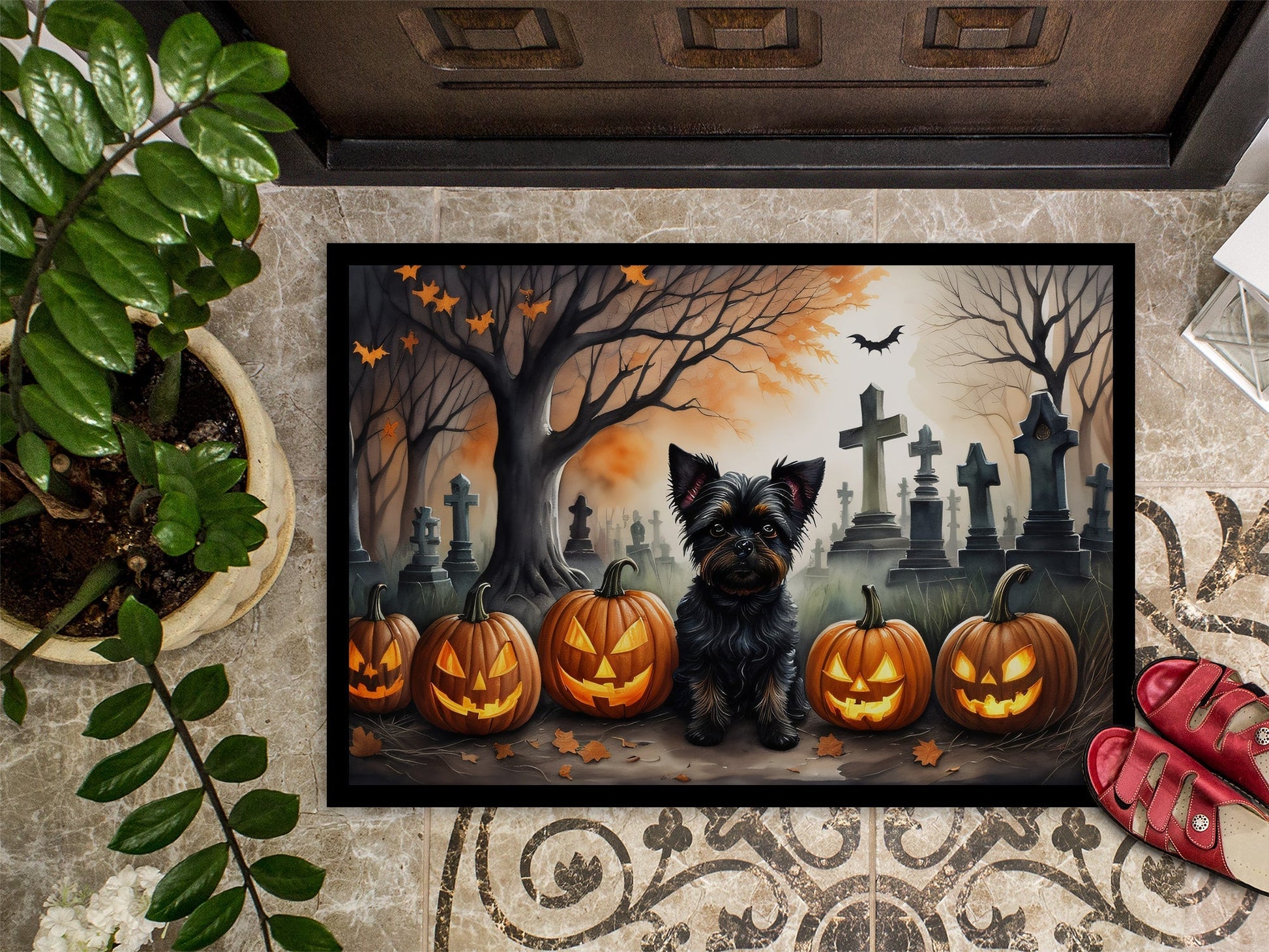 Affenpinscher Spooky Halloween Doormat - One Color / One Size - Home & Garden - Home Textile - Carpets & Rugs