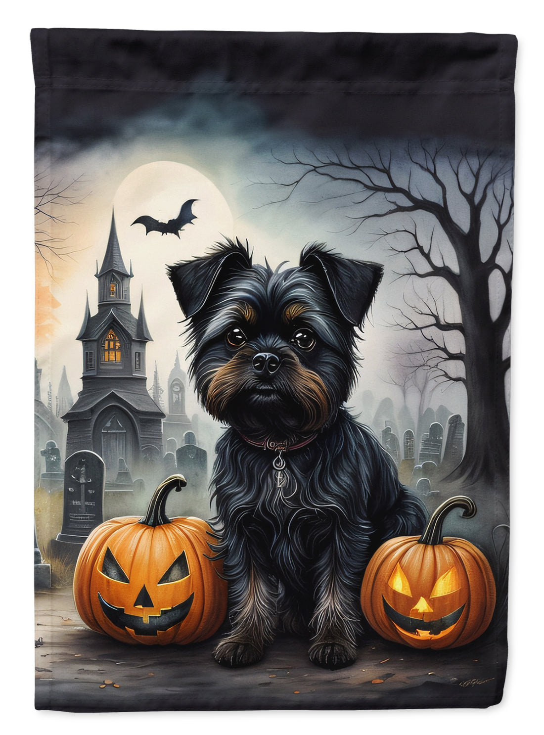 Affenpinscher Spooky Halloween Garden Flag - One Color / One Size - Home & Garden - Home Decor - Flags Banners &