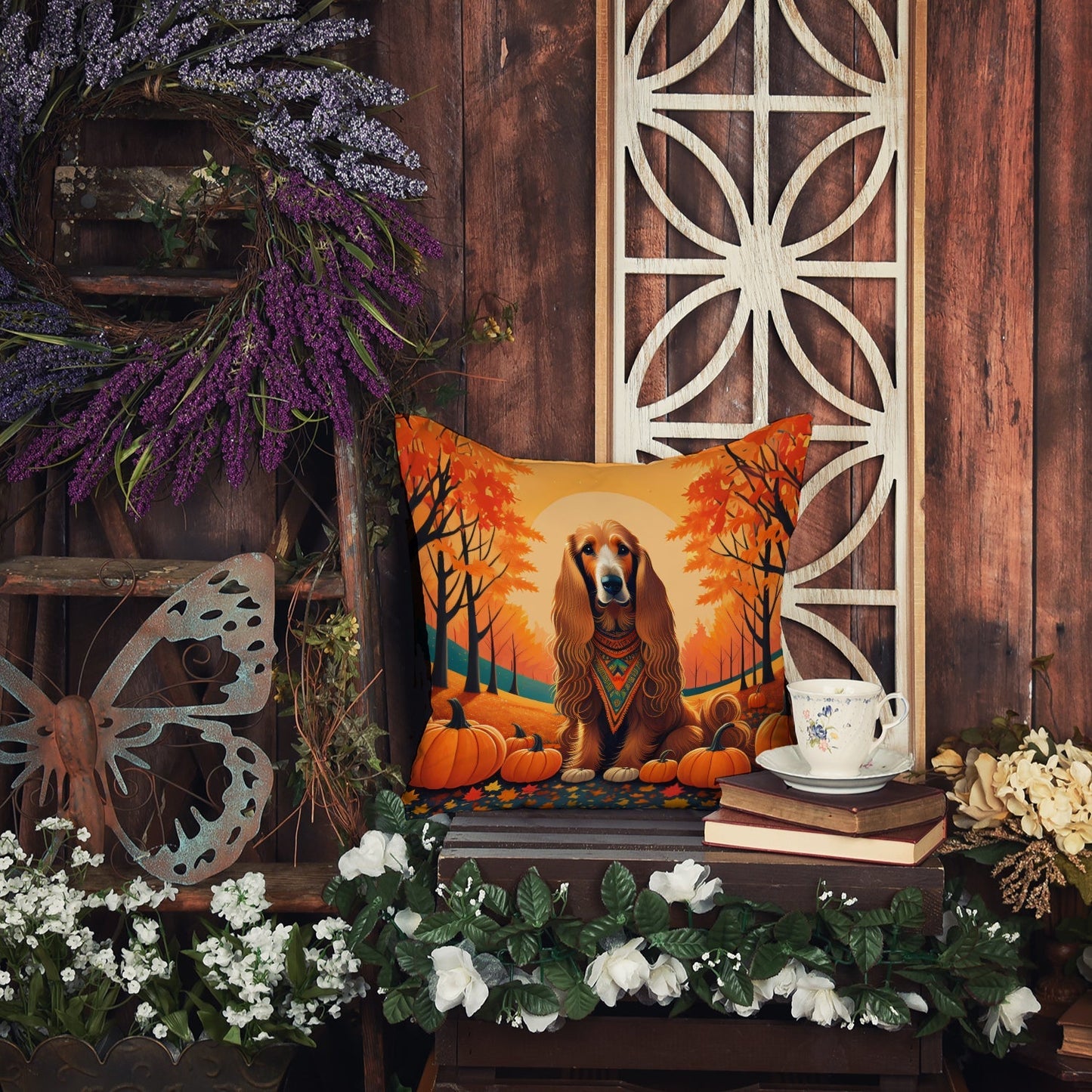 Afghan Hound Fall Throw Pillow - One Color / One Size - Home & Garden - Home Textile - Pillows