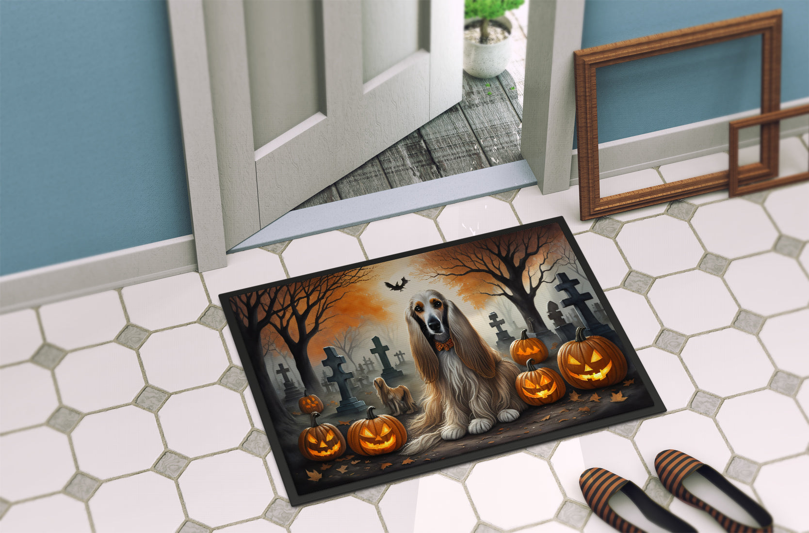 Afghan Hound Spooky Halloween Doormat - One Color / One Size - Home & Garden - Home Textile - Carpets & Rugs
