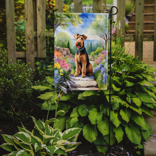 Airedale Terrier Spring Garden Garden Flag - One Color / One Size - Home & Garden - Home Decor - Flags Banners &