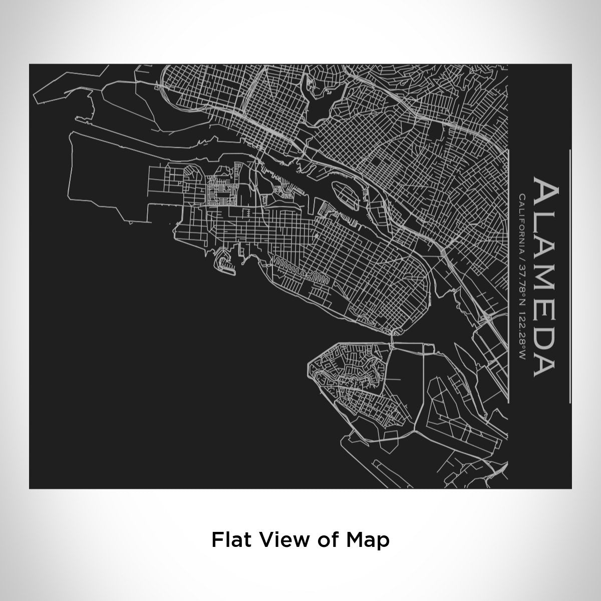 Alameda - California Map Bottle with Bamboo Top in Matte Black - Drinkware