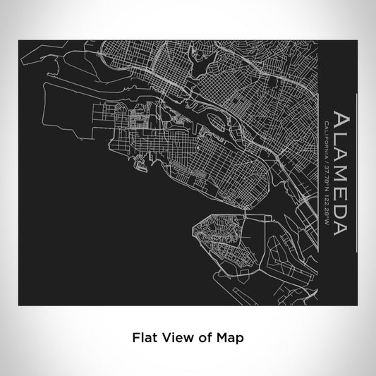 Alameda - California Map Bottle with Bamboo Top in Matte Black - Drinkware