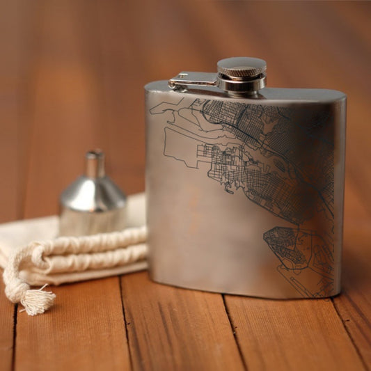 Alameda - California Map Hip Flask - Drinkware