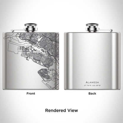 Alameda - California Map Hip Flask - Drinkware