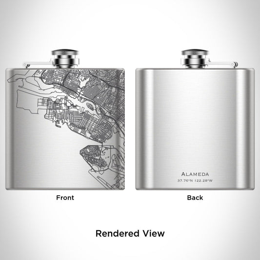 Alameda - California Map Hip Flask - Drinkware