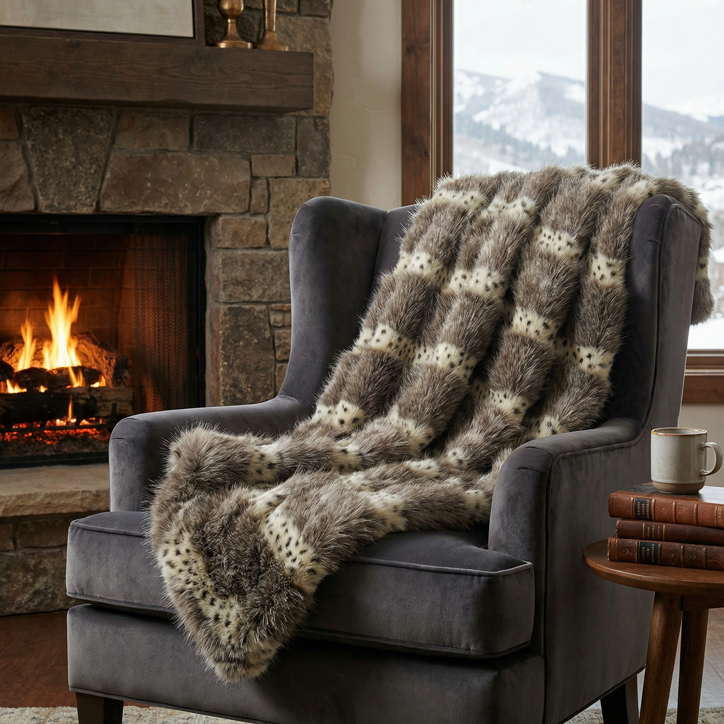 Alaskan Hawk Faux Fur Handmade Luxury Throw - Home & Garden - Home Textile - Bedding