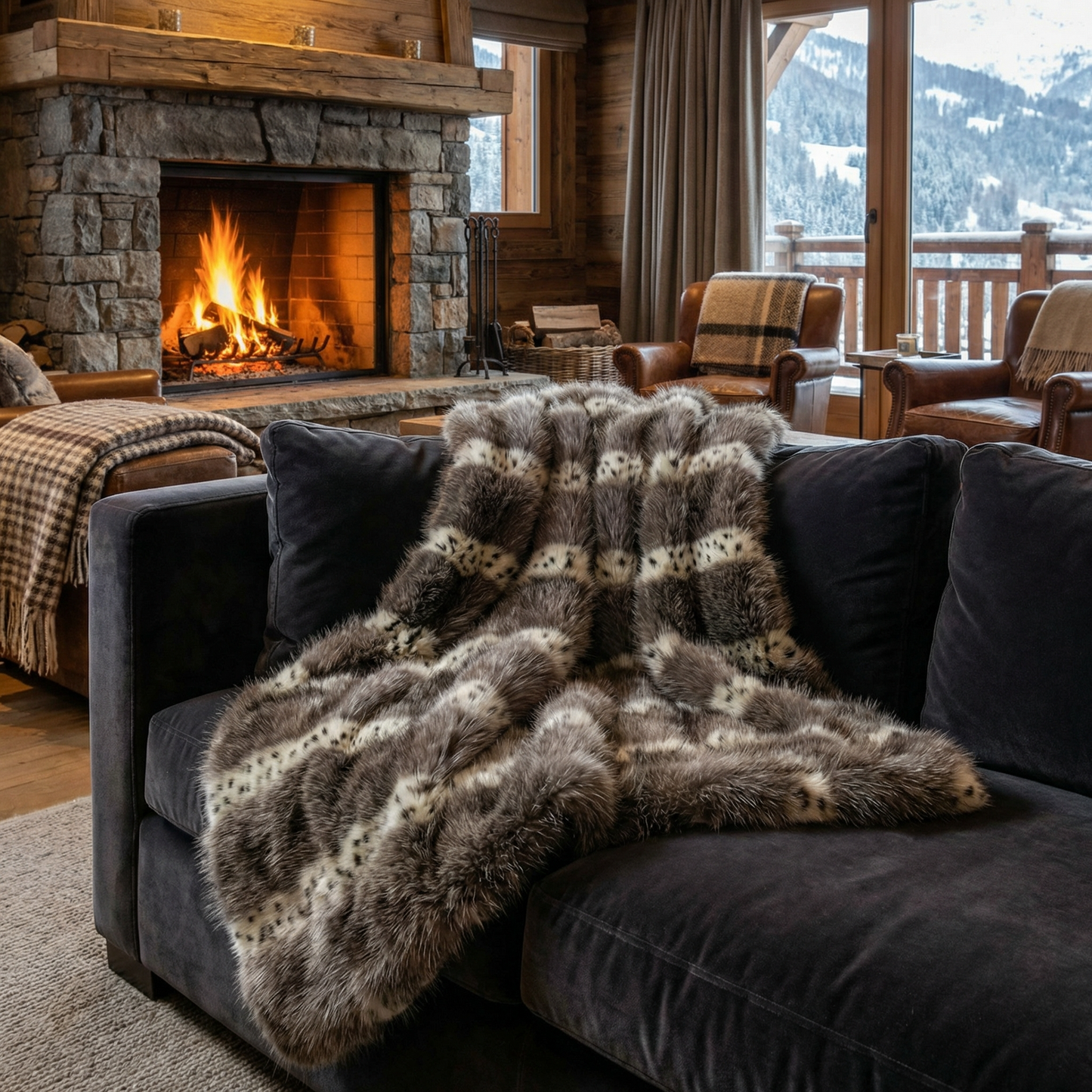 Alaskan Hawk Faux Fur Handmade Luxury Throw - Home & Garden - Home Textile - Bedding