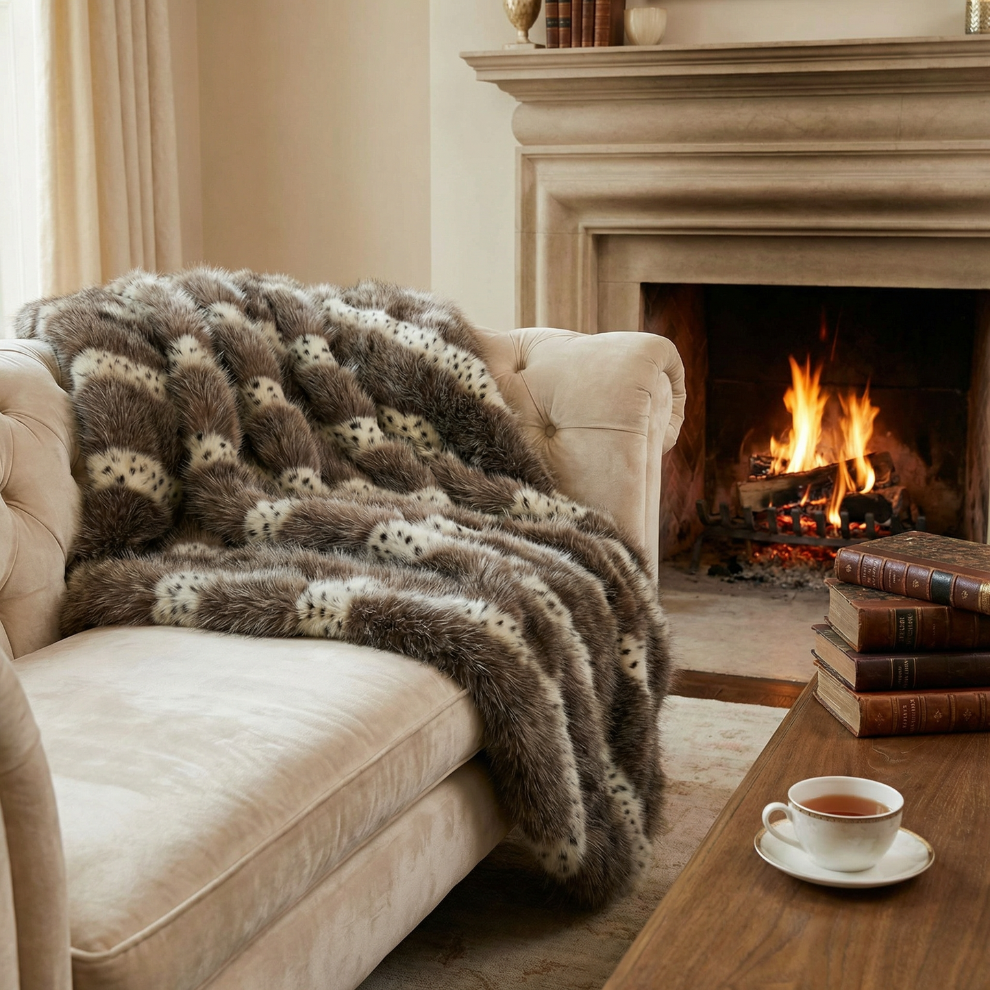 Alaskan Hawk Faux Fur Handmade Luxury Throw - Home & Garden - Home Textile - Bedding